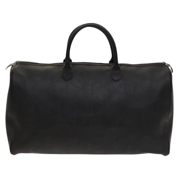 Christian Dior Trotter Canvas Boston Bag Black Gold Auth SW984 - Picture 3 of 16